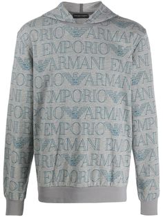 Emporio Armani logo print hoodie