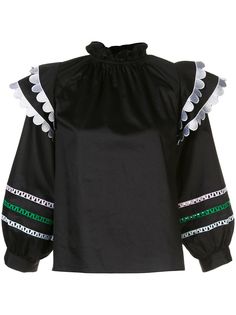 Cynthia Rowley Ellia puff-sleeves blouse