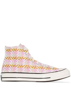 Converse Pink and yellow woven CT70 high top sneakers