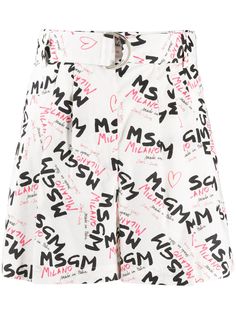 MSGM шорты с логотипом и поясом