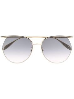 Alexander McQueen Eyewear солнцезащитные очки в массивной оправе с верхней планкой