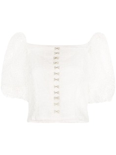 Shrimps Tex embroidered organza blouse