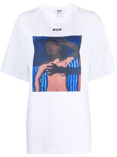 MSGM футболка свободного кроя с принтом