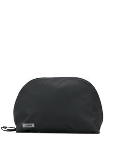 GANNI logo patch makeup bag