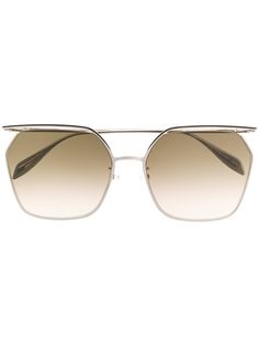 Alexander McQueen Eyewear солнцезащитные очки в шестиугольной оправе