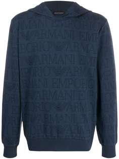 Emporio Armani logo print hoodie