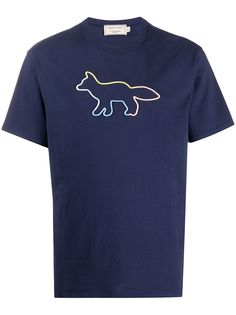 Maison Kitsuné футболка с круглым вырезом и логотипом