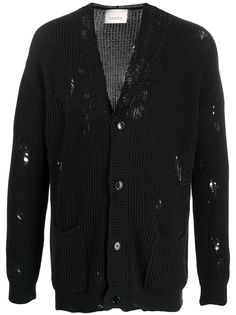 Laneus distressed effect cardigan