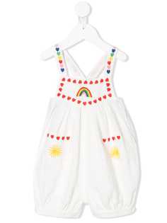 Stella McCartney Kids rainbow and heart embroidered shorties