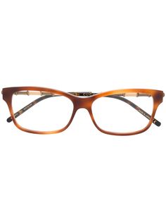 Gucci Eyewear bamboo-effect rectangular-frame glasses