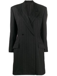 Versace Pre-Owned пальто-блейзер в тонкую полоску