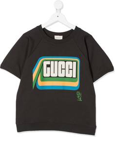 Gucci Kids толстовка с логотипом и короткими рукавами