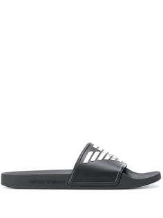 Emporio Armani шлепанцы с тисненым логотипом
