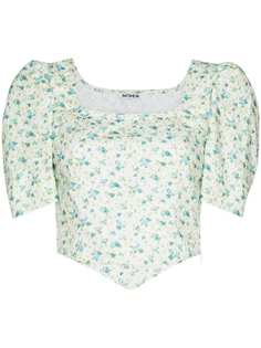 Batsheva приталенная блузка с цветочным принтом
