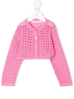 Miss Blumarine укороченный кардиган рыхлой вязки