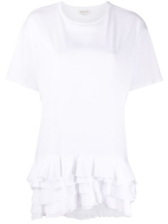 Alexander McQueen футболка оверсайз с оборками