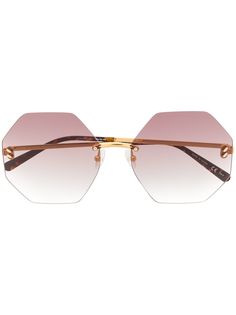 Stella McCartney Eyewear солнцезащитные очки в шестиугольной оправе