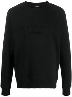 Balmain свитер с тисненым логотипом