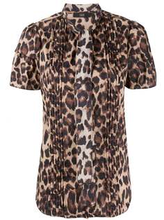 Steffen Schraut блузка с леопардовым принтом и складками