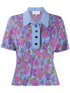 YMC трикотажная рубашка-поло с цветочным принтом