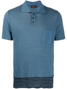 Roberto Collina striped polo cotton linen mix