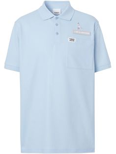 Burberry рубашка-поло с аппликацией Swan and Slogan