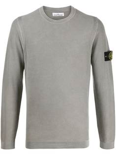 Stone Island logo patch embroidered sweatshirt