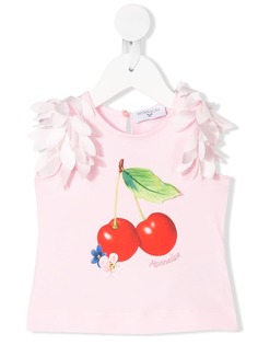 Monnalisa cherry print sleeveless top