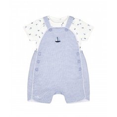 Комбинезон-шорты "Парусник" и боди в комплекте, голубой, белый Mothercare