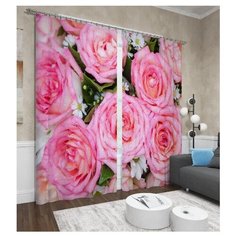 Фотошторы Сирень Розы и роса