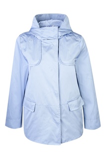 Голубая куртка с карманами и капюшоном Marina Rinaldi
