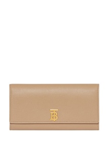 Бежевый кожаный кошелек Burberry