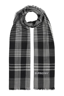 Графитовый клетчатый шарф Burberry
