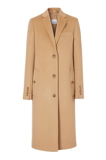 Бежевое пальто прямого кроя Burberry
