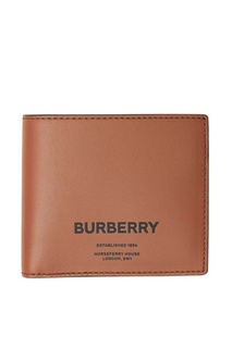 Коричневый кошелек с черным логотипом Horseferry Burberry