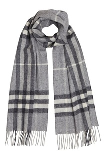 Серый шарф с узором в клетку Burberry