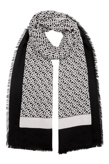 Черно-белый шарф с монограммами Burberry