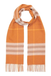 Оранжевый клетчатый шарф Burberry