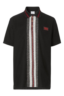 Черное поло с яркими вставками Burberry