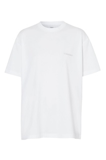 Белая футболка с небольшим логотипом Burberry
