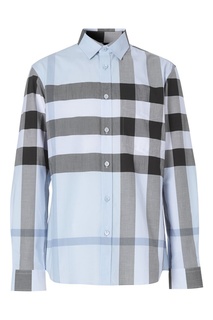 Голубая рубашка в клетку Burberry