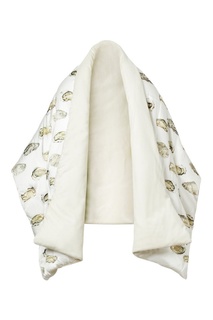 Белый шарф-накидка на пуху Burberry