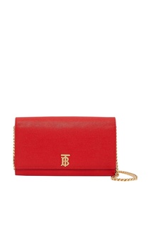 Красный клатч TB на цепочке Burberry