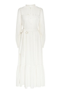 Кружевное платье миди с оборками ЛИ ЛУ