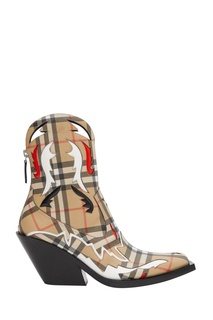 Бежевые клетчатые казаки Burberry