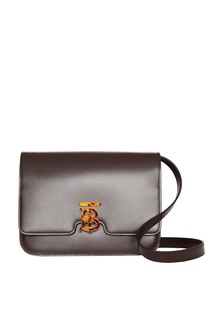 Темно-коричневая кожаная сумка Burberry
