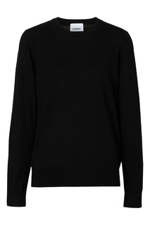 Черный пуловер с клетчатыми вставками Burberry