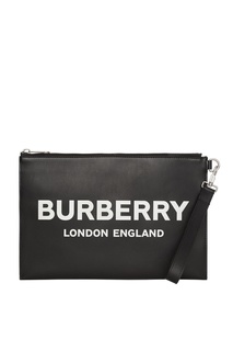 Черная кожаная сумка с ручкой-петлей Burberry