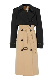 Комбинированный двубортный тренч Burberry