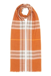 Оранжевый легкий шарф Burberry